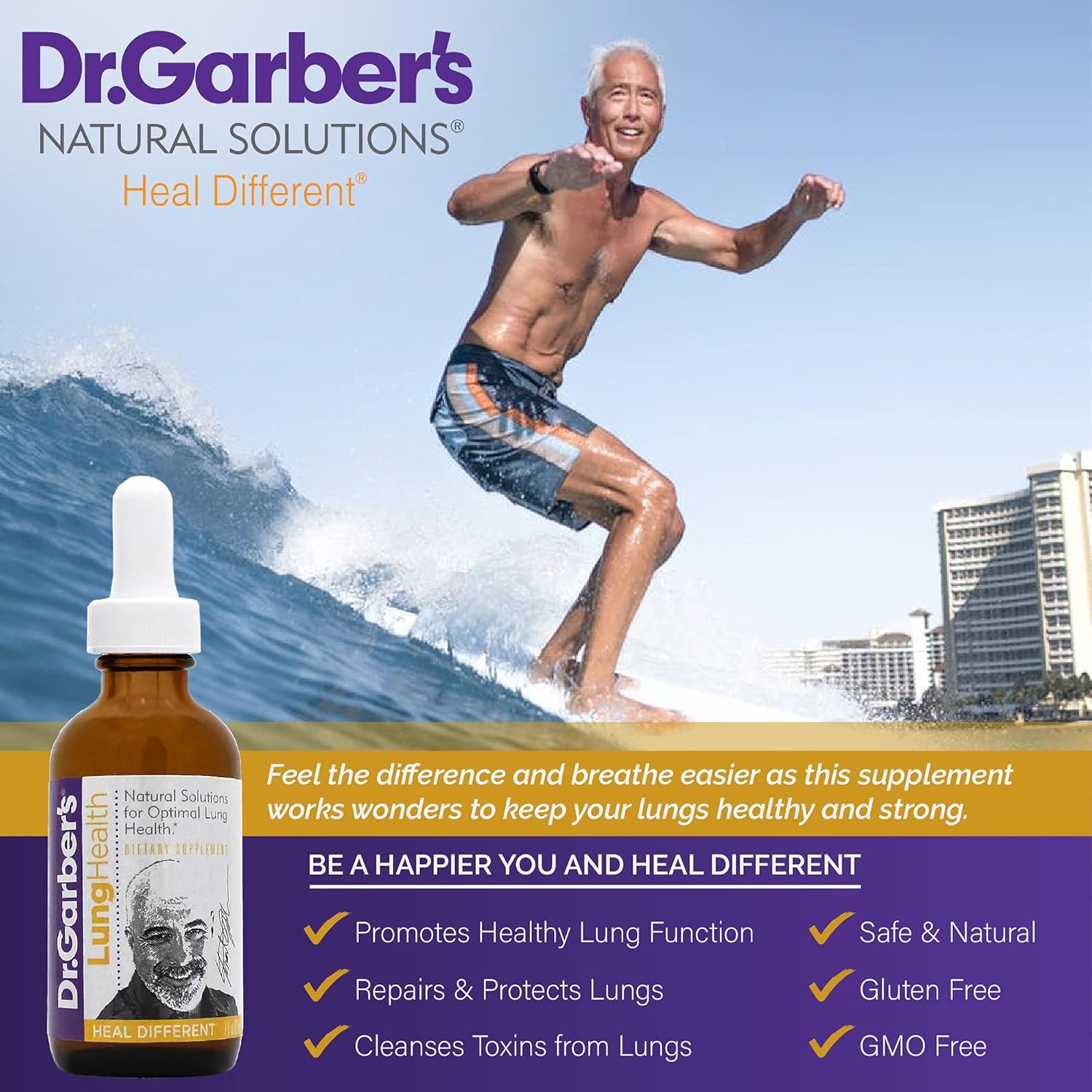 Dr. Garber’s Natural Solutions – Gotas orales para la salud pulmonar, suplemento líquido de gemoterapia para proteger y limpiar los pulmones,