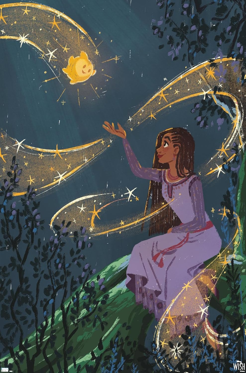 Trends International Disney Wish – Póster de collage 2 (Asha & Star), póster de pared, 22.37 x 34.00 pulgadas, versión sin marco