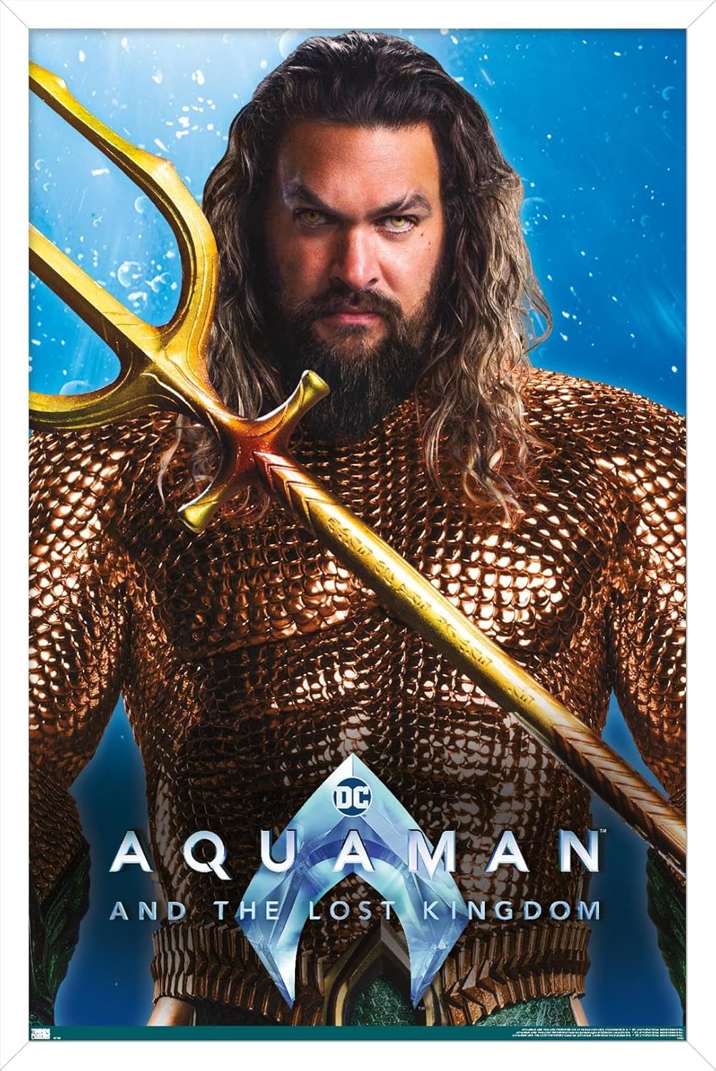 Trends International DC Comics Movie Aquaman y el Reino Perdido – Póster de pared de Aquaman, 14.72 x 22.37 pulgadas, versión enmarcada en blanco