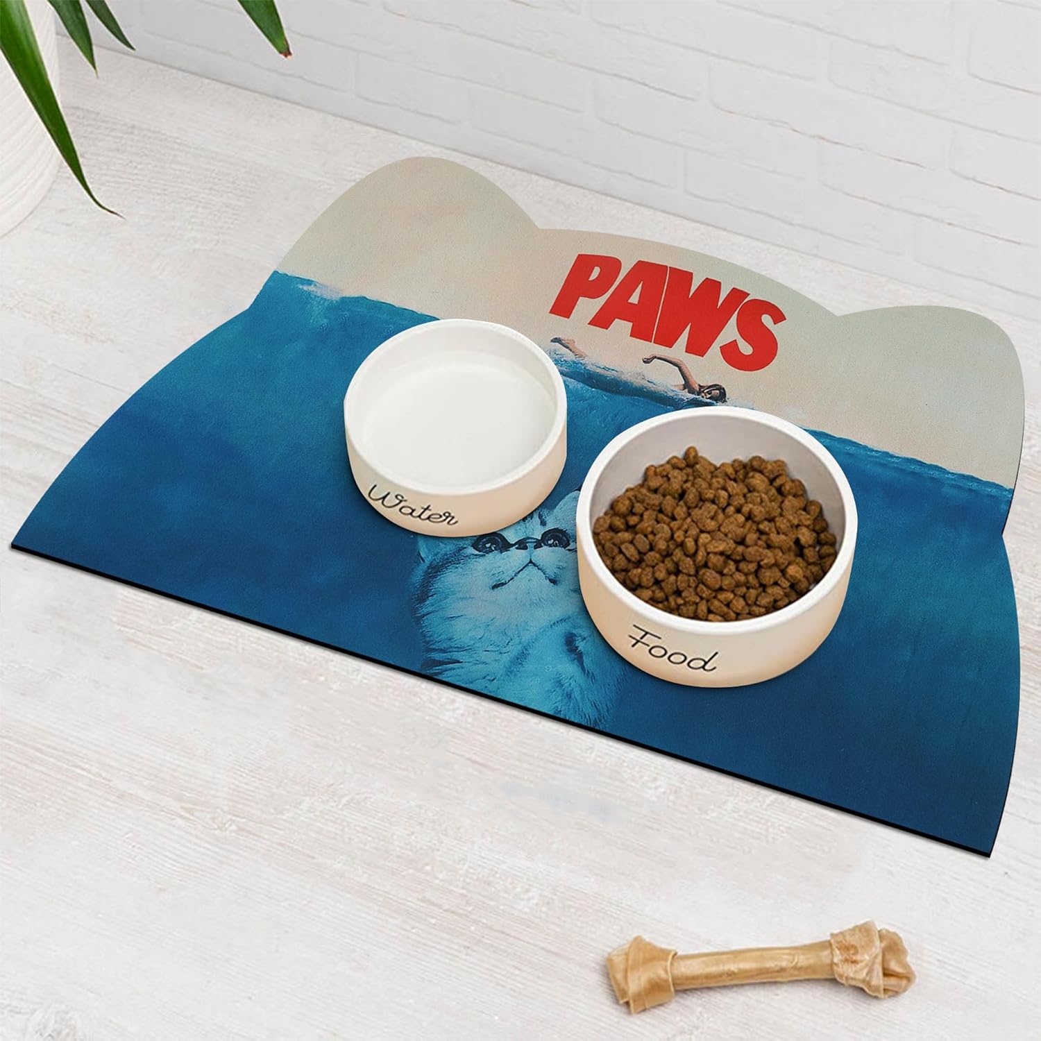 Tapete de comida para gatos  Tapete de alimentación de mascotas para el suelo antideslizante impermeable  Tapete súper absorbente para cuenco de