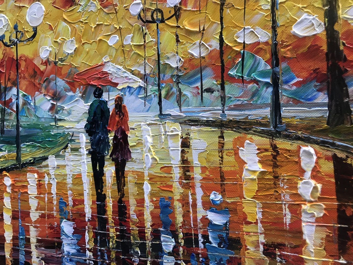 Alenoss Pinturas modernas al óleo sobre lienzo, arte de pared grande de 24 x 48 pulgadas, pinturas abstractas románticas, arte contemporáneo, arte