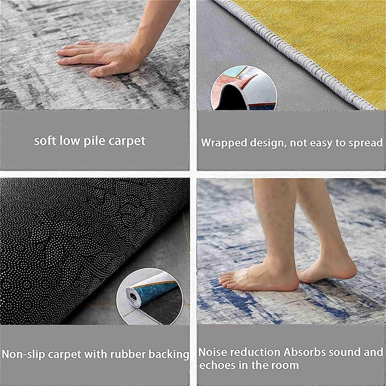 EXINBU Alfombra redonda de juego para niños, 3.3 pies, piano arcoíris, notas musicales, alfombra de área de guardería, alfombra de juego grande y