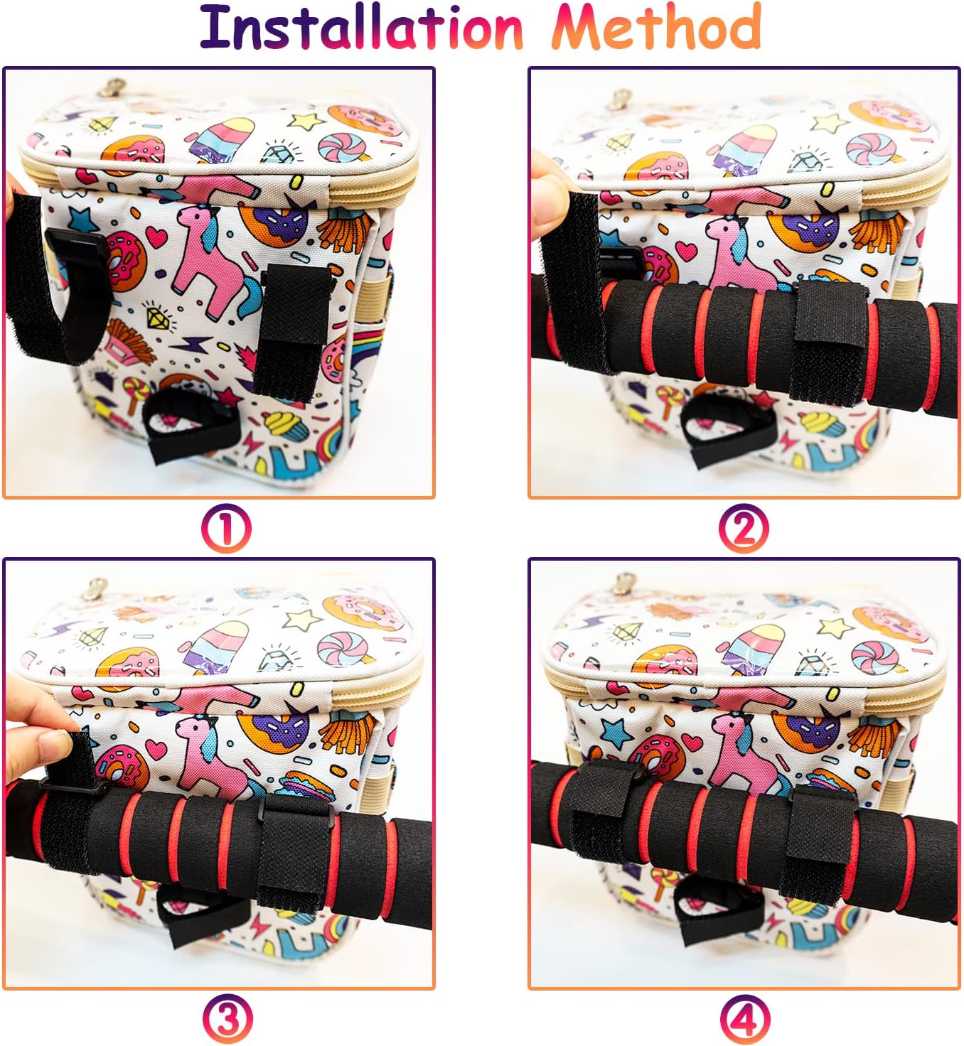Cesta de bicicleta para niños, organizador de bolsa para manillar de bicicleta, accesorio de decoración de bicicleta delantera para niñas y niños,