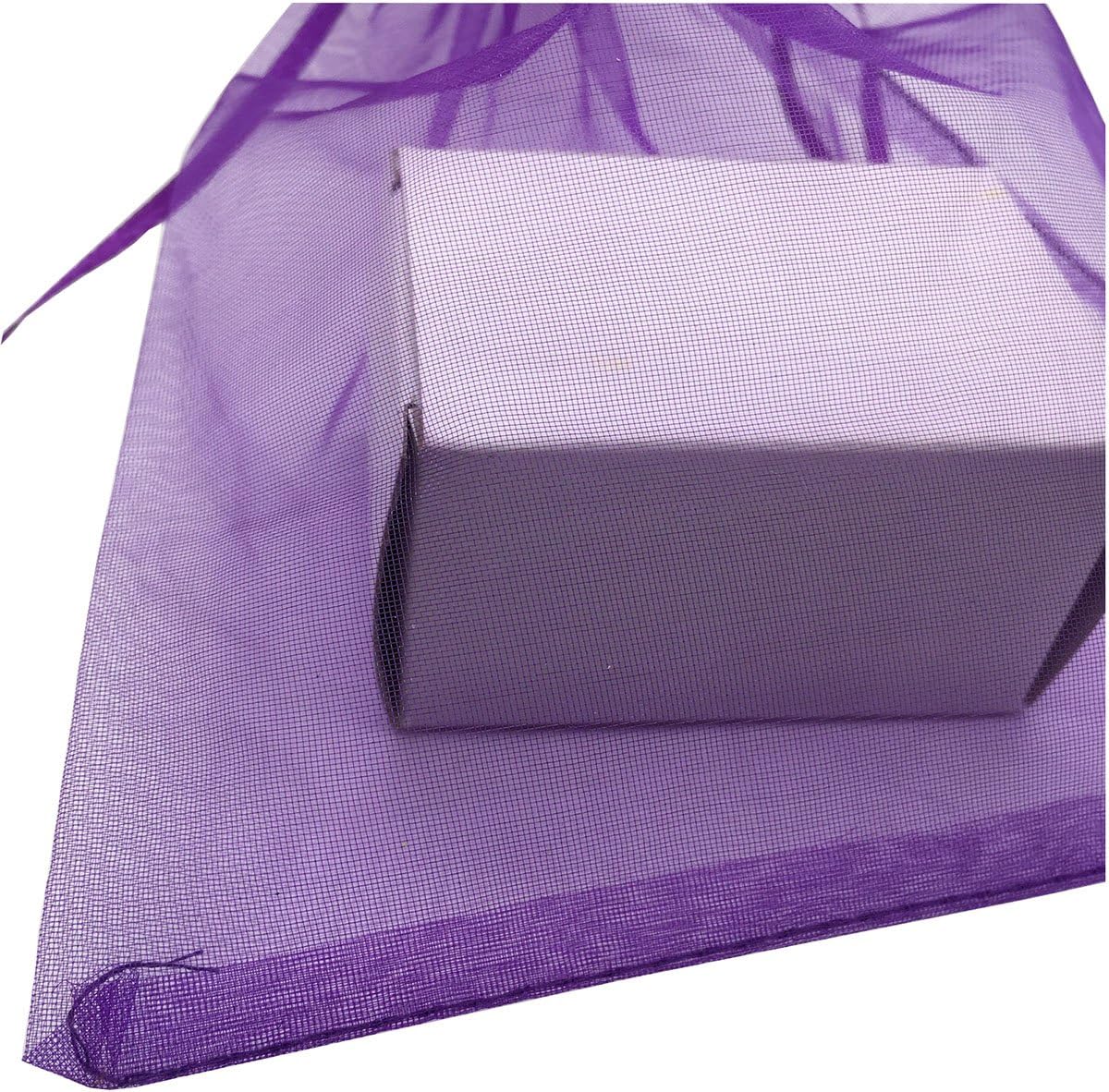 100 bolsas de organza con cordón de 6 x 9 pulgadas, bolsas de regalo para joyas, fiestas, bodas, regalos (6 x 9, morado)