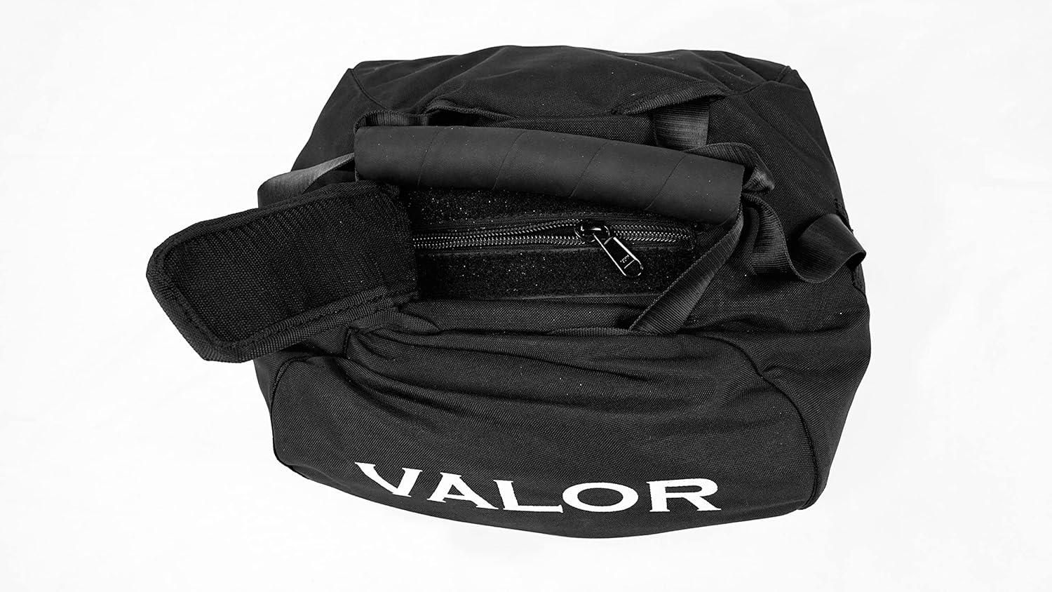 Valor Fitness Bolsa de arena Work Out – Bolsa de lona autolenada – Mango de agarre grueso – Construcción de vinilo resistente – Cremallera reforzada