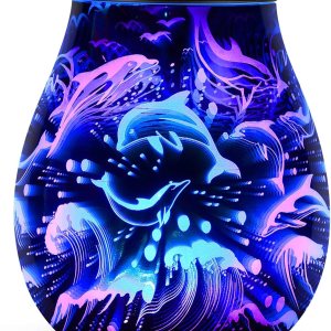 Dolphin – Quemador de aceite 3D de vidrio eléctrico, calentador de cera para cera perfumada con 7 calentadores de fragancias cambiantes de colores, Dolphin – Quemador de aceite 3D de vidrio eléctrico, calentador de cera para cera perfumada con 7 calentadores de fragancias cambiantes de colores,
