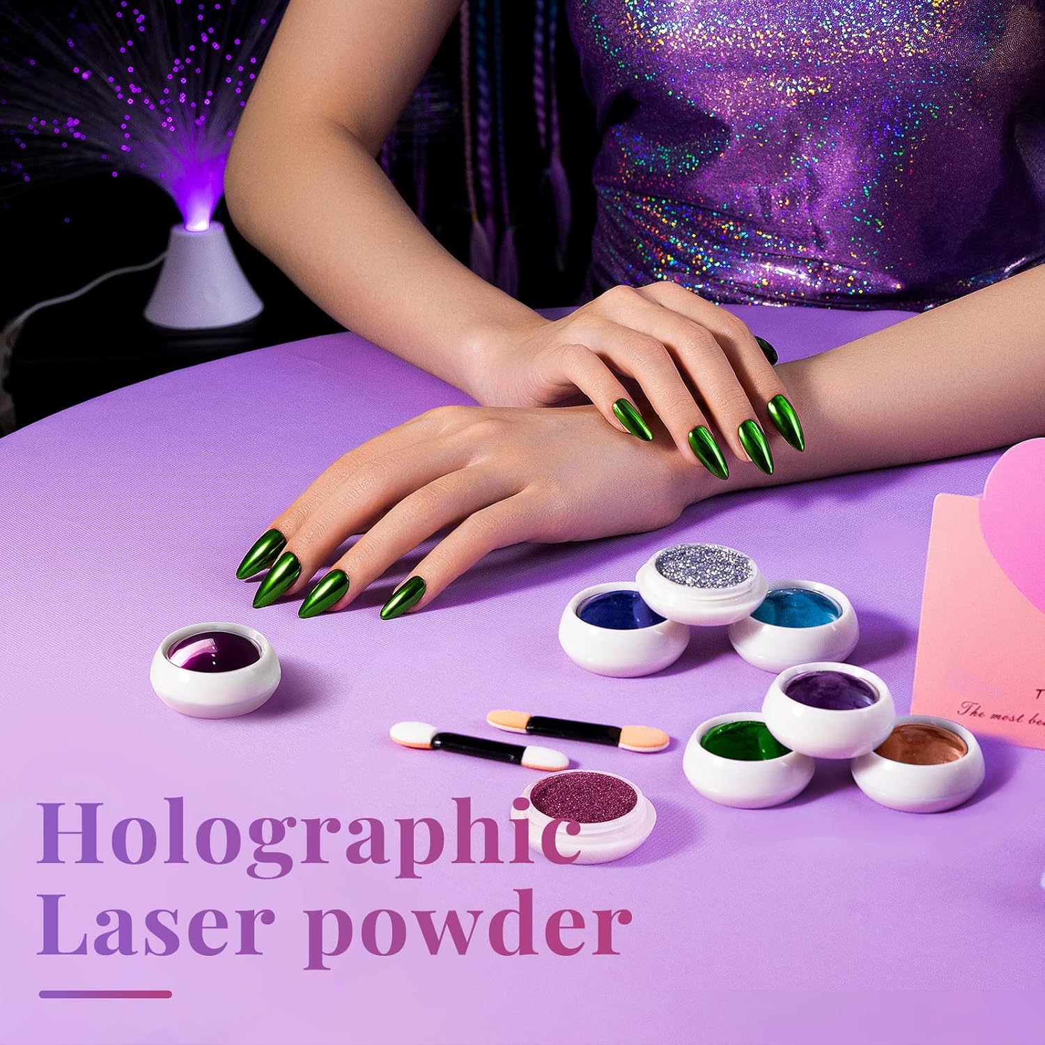 Beetles Gel Polish Pegamento de diamantes de imitación para uñas, escarabajos, polvo cromado, efecto espejo, holográfico, aurora, iridiscente,