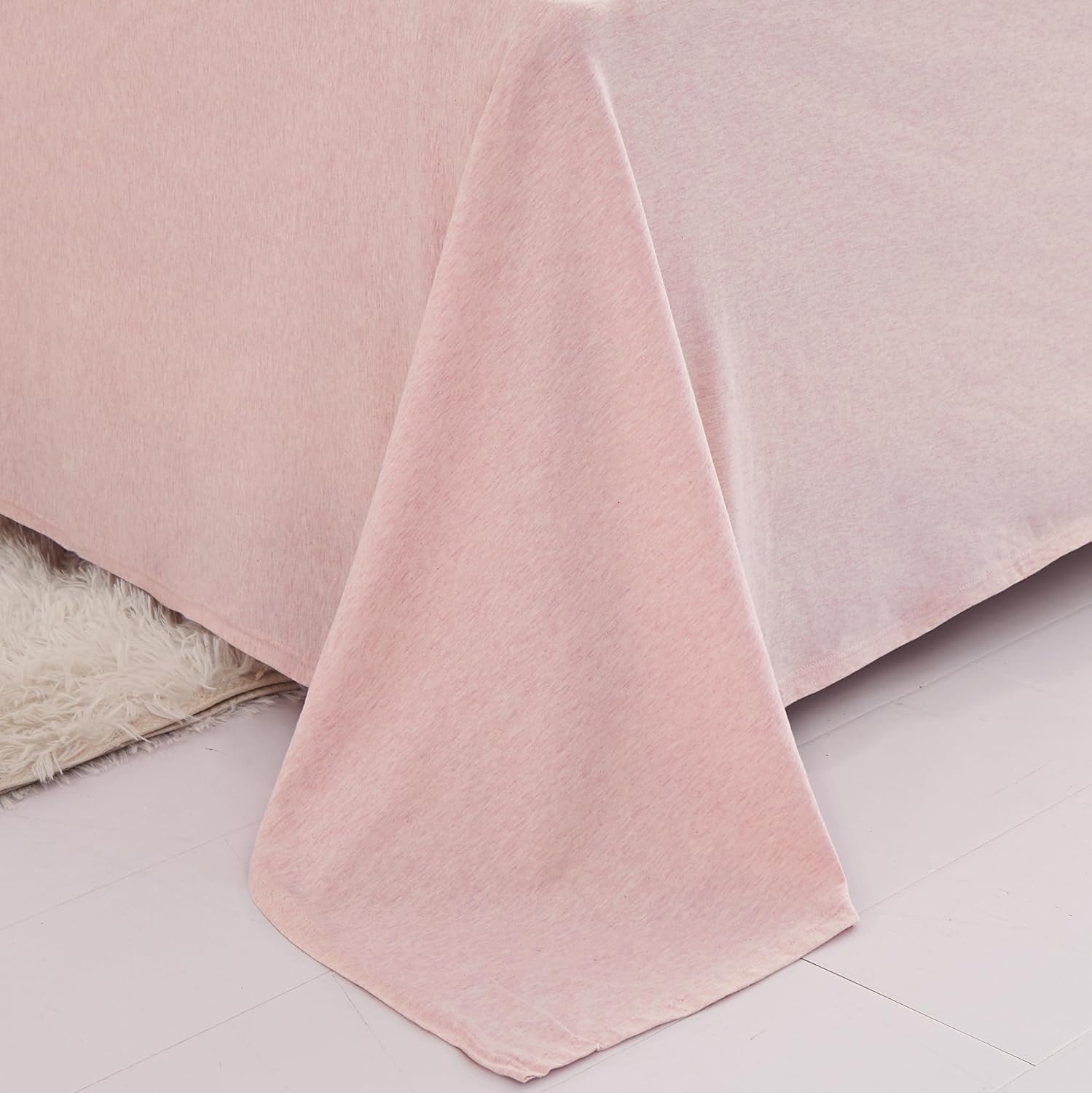 Household – Sábana encimera de punto de 100 % algodón, tamaño Queen, ligera, súper suave, extremadamente duradera, transpirable y cómoda, 1 pieza