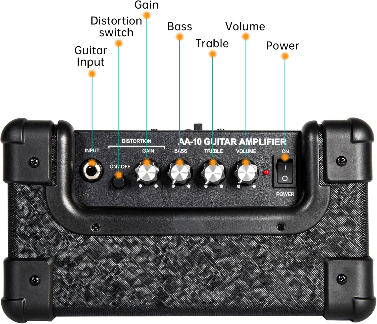 Mini amplificador de guitarra eléctrica, amplificador de efecto de 10 W, conector de salida de auriculares, efectos de sonido limpiodistorsión,