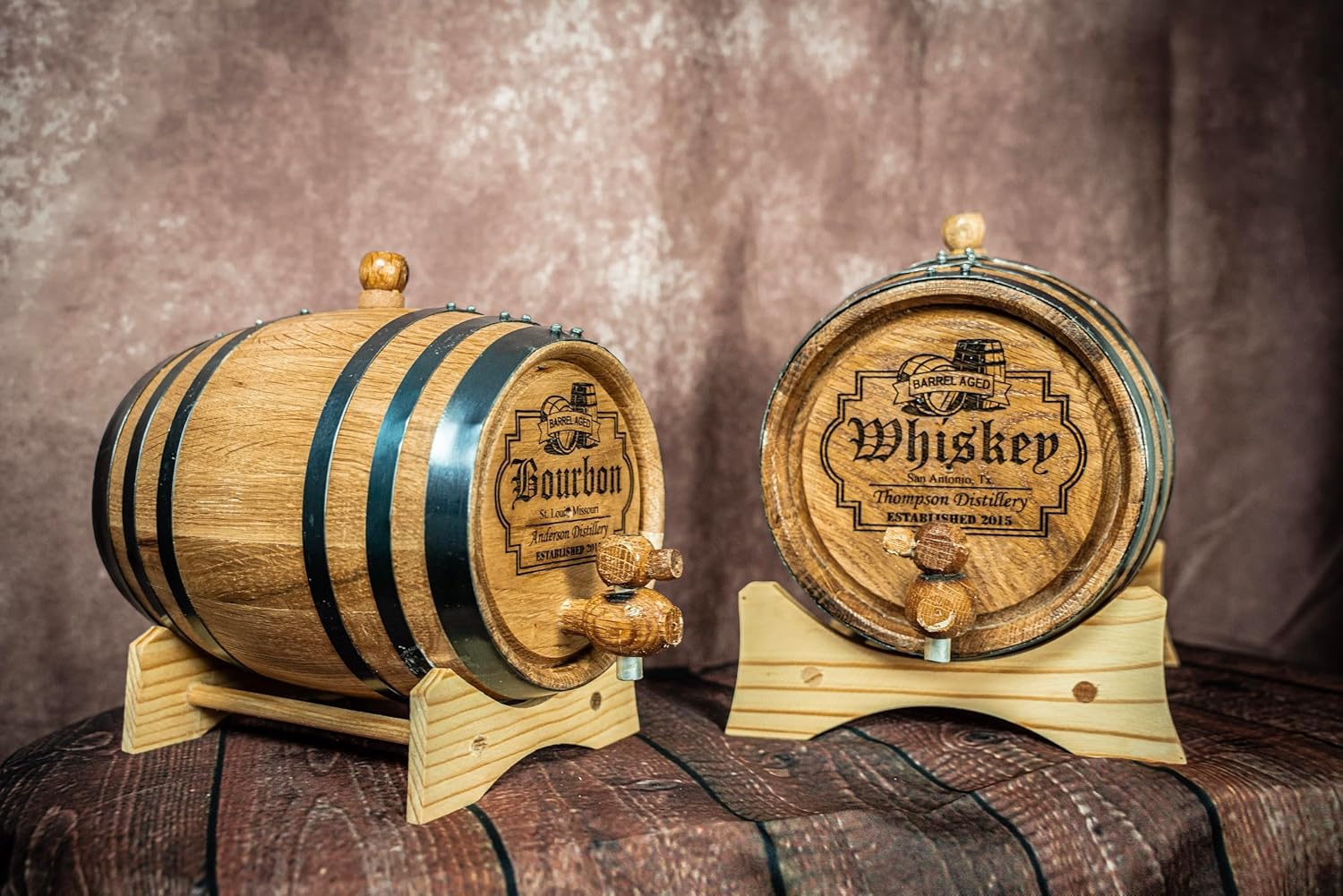 Barril de envejecimiento personalizado de alta calidad, diseño de bandera, barril de madera de roble personalizado, perfecto para whisky, bourbon,