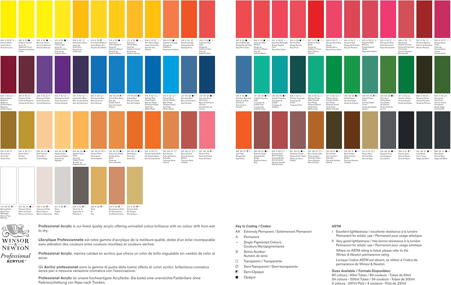 Winsor & Newton – pintura profesional acrílico de color