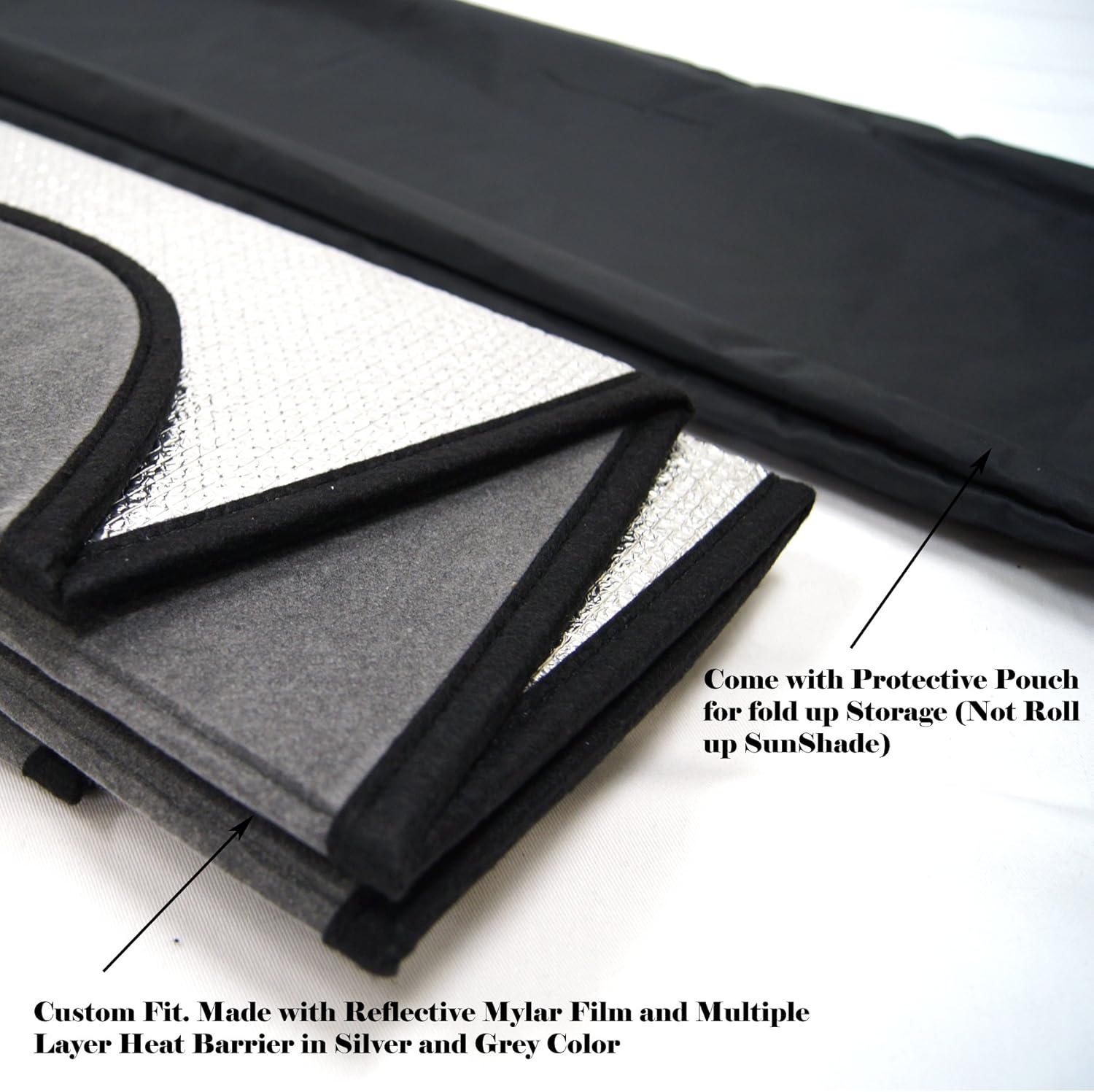 SS-055 – Parasol para parabrisas delantero de automóvil compatible con Cadillac SRX 2010-2016  Protector solar estilo acordeón de ajuste