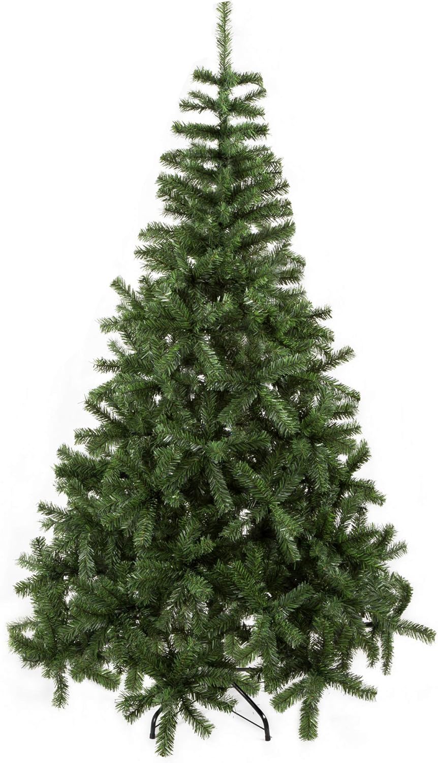 Árbol de Navidad artificial GOJOOASIS, con bisagras y soporte de metal, color verde