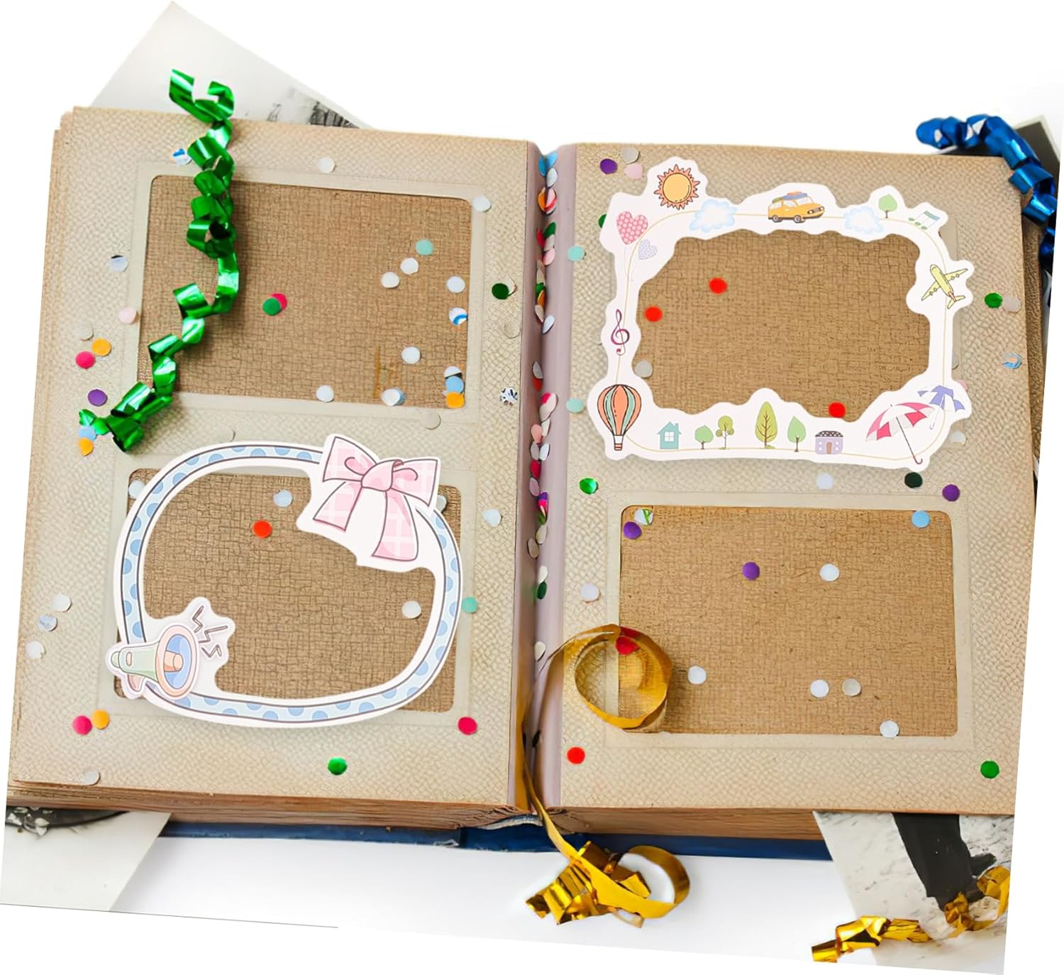 BESTOYARD 40 Pcs Cartoon Photo Frame Stickers Washi Paper Sticker DIY Scrapbook Stickers Scrapbooking Sticker Decorative Stickers for Photo Frame