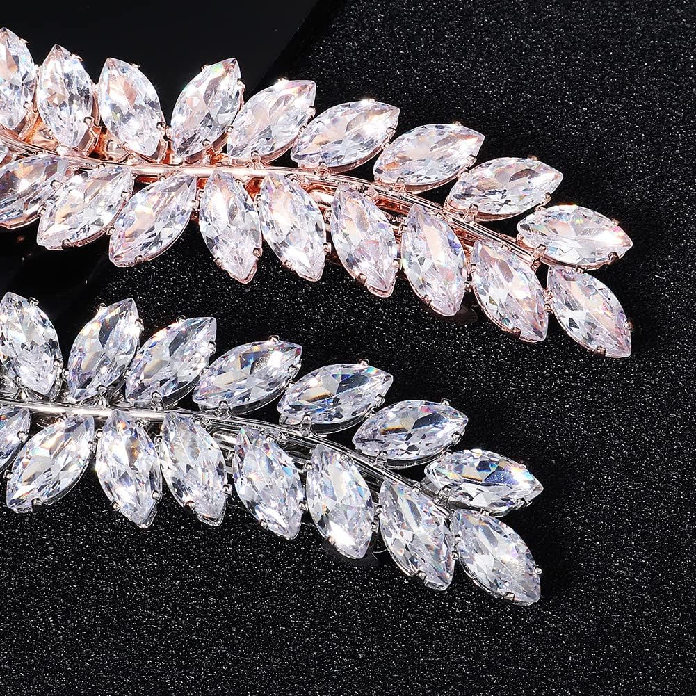 Xerling Pasadores franceses de diamantes de imitación para el cabello, accesorios automáticos para el cabello, clips de resorte para el cabello,