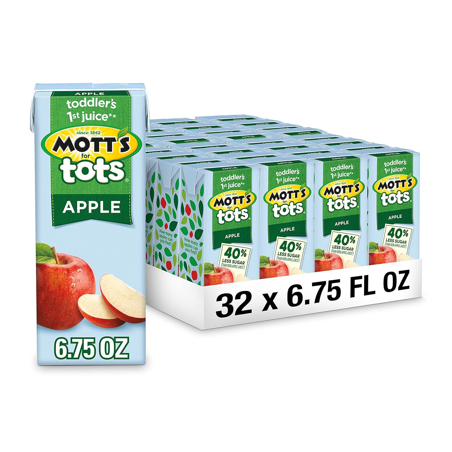 Mott’s For Tots – Bebida de jugo de manzana, caja de 6.75 onzas líquidas, 8 unidades (paquete de 4)