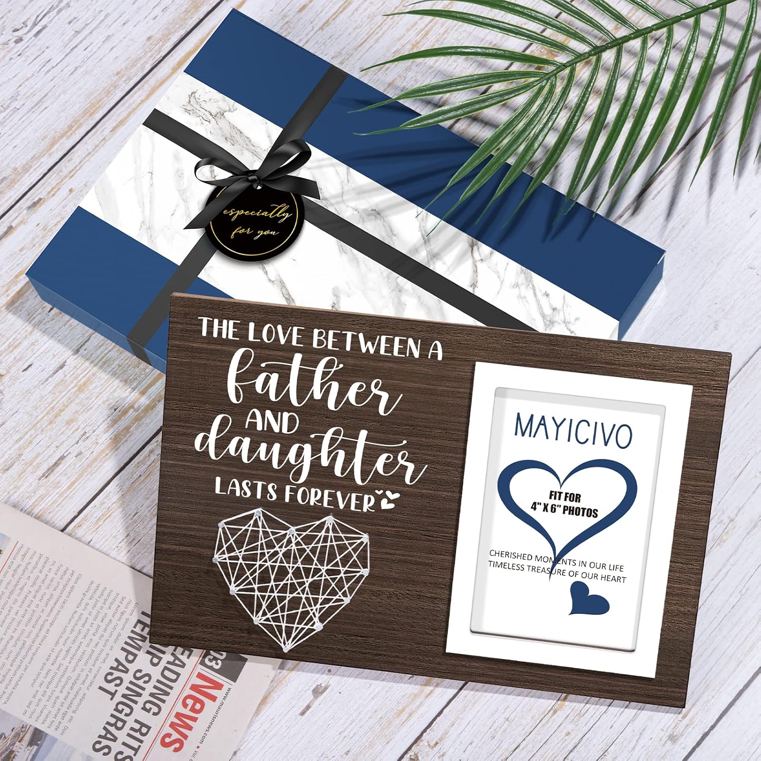 Regalos de Navidad para papá de parte de su hija, marco de fotos únicos, regalos para el mejor papá, regalos de Navidad para papá que no quiere