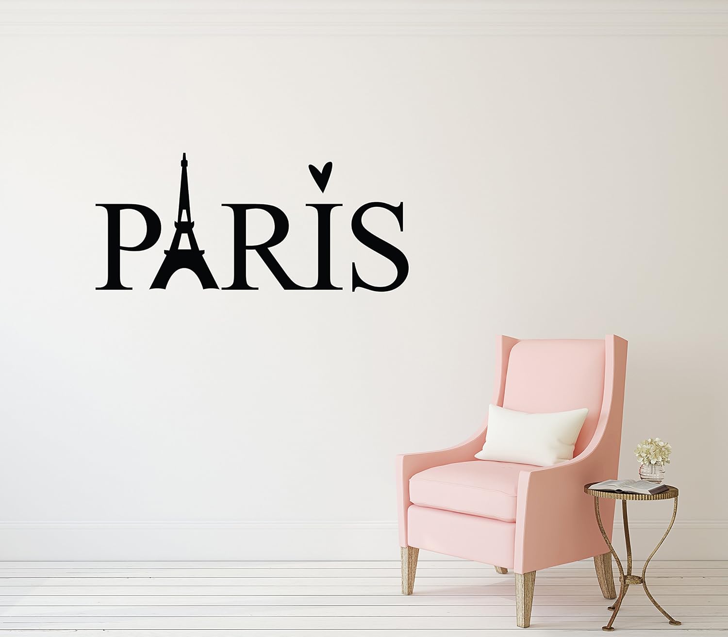 París – Calcomanía de vinilo para pared, diseño de la Torre Eiffel de París, 50 x 22 pulgadas