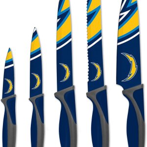 The Sports Vault NFL Los Angeles Chargers – Juego de cuchillos de cocina (5 piezas) The Sports Vault NFL Los Angeles Chargers – Juego de cuchillos de cocina (5 piezas)