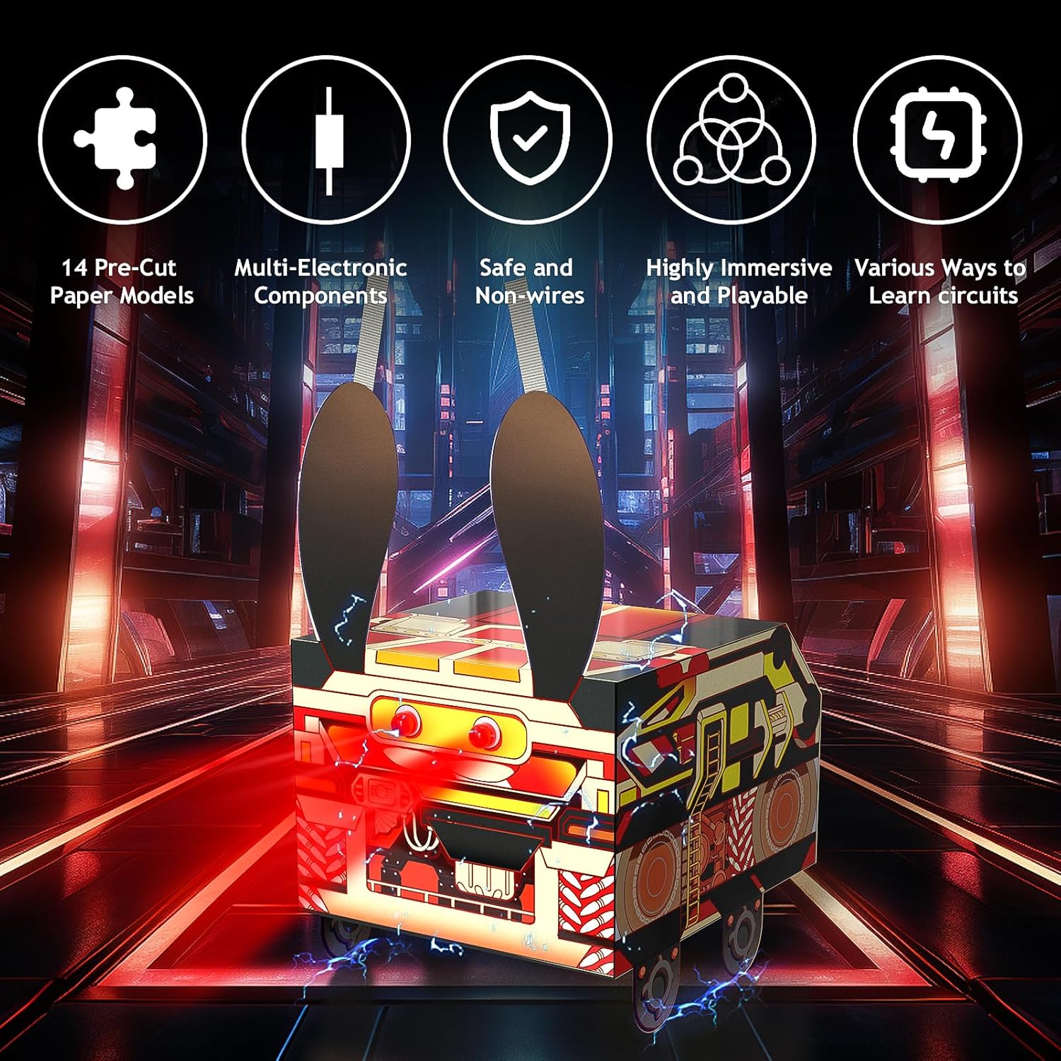 Japace Kits de ciencia de electricidad para niños de 8 a 10 a 12 a 14 años, 10 proyectos STEM, actividades de circuitos eléctricos, experimentos de