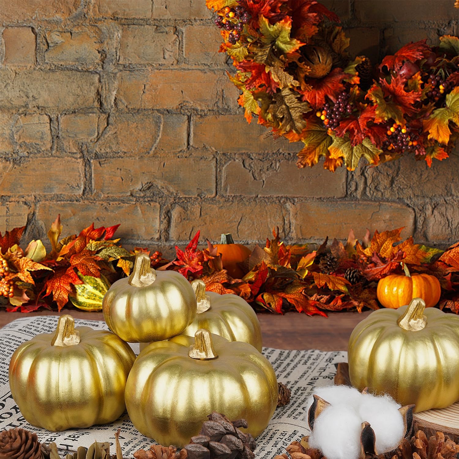 Artmag Calabazas artificiales a granel, 12 unidades de varios tamaños de cosecha, calabaza de espuma falsa para otoño, otoño, Halloween, fiesta en