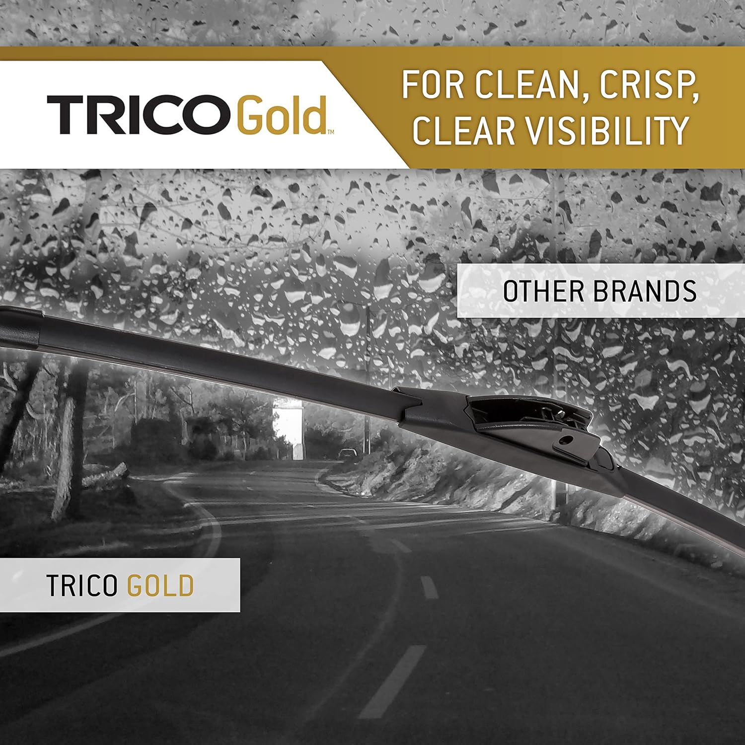 Trico Gold – Juego de 2 limpiaparabrisas de repuesto para automóvil, de 24 y 21 pulgadas (18-2421), fácil instalación y visibilidad superior en la