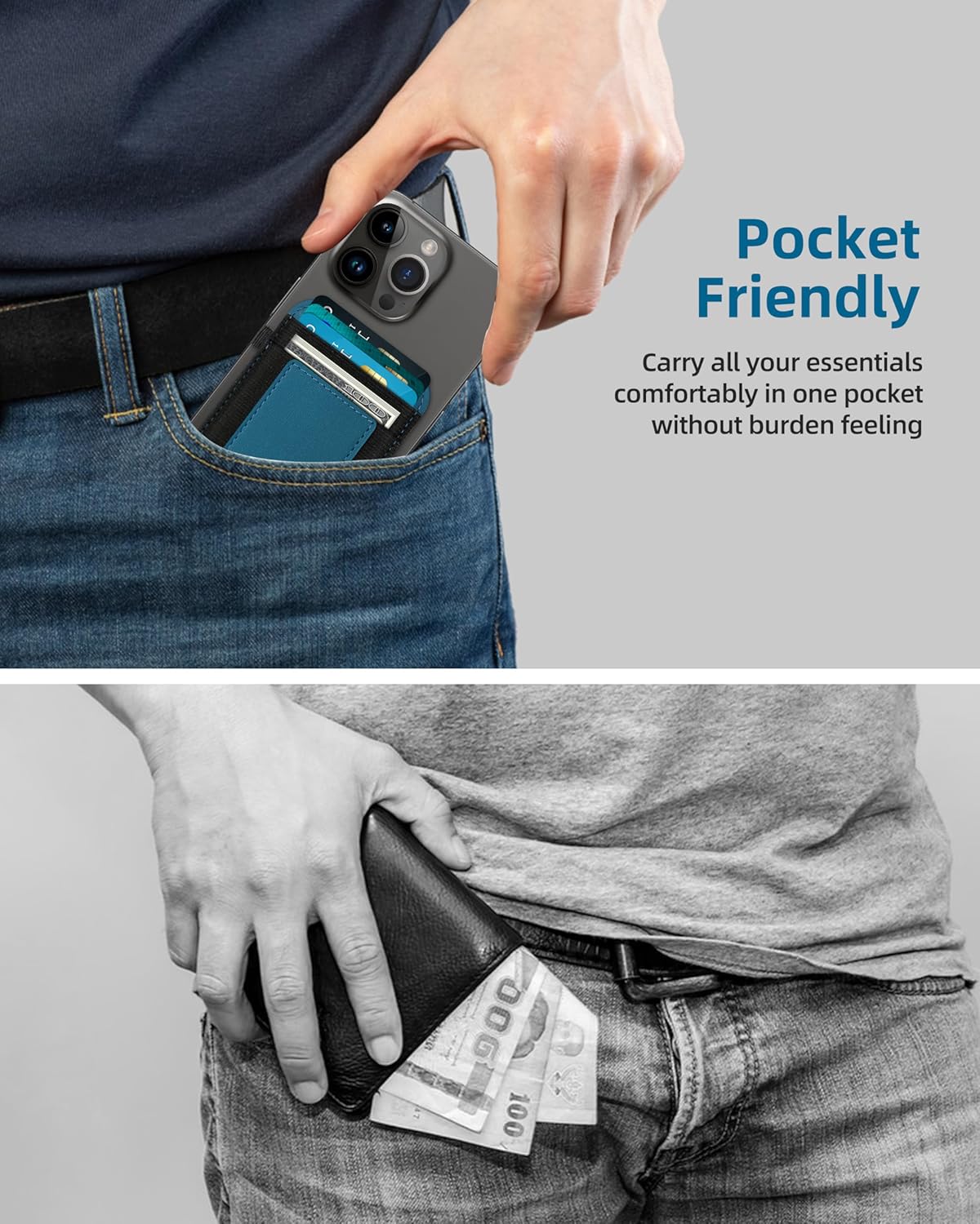 Magsafe Wallet, cartera magnética más fuerte para iPhone serie 1615141312, para tarjetero Magsafe con 2 ranuras para tarjetas, bloqueo RFID,