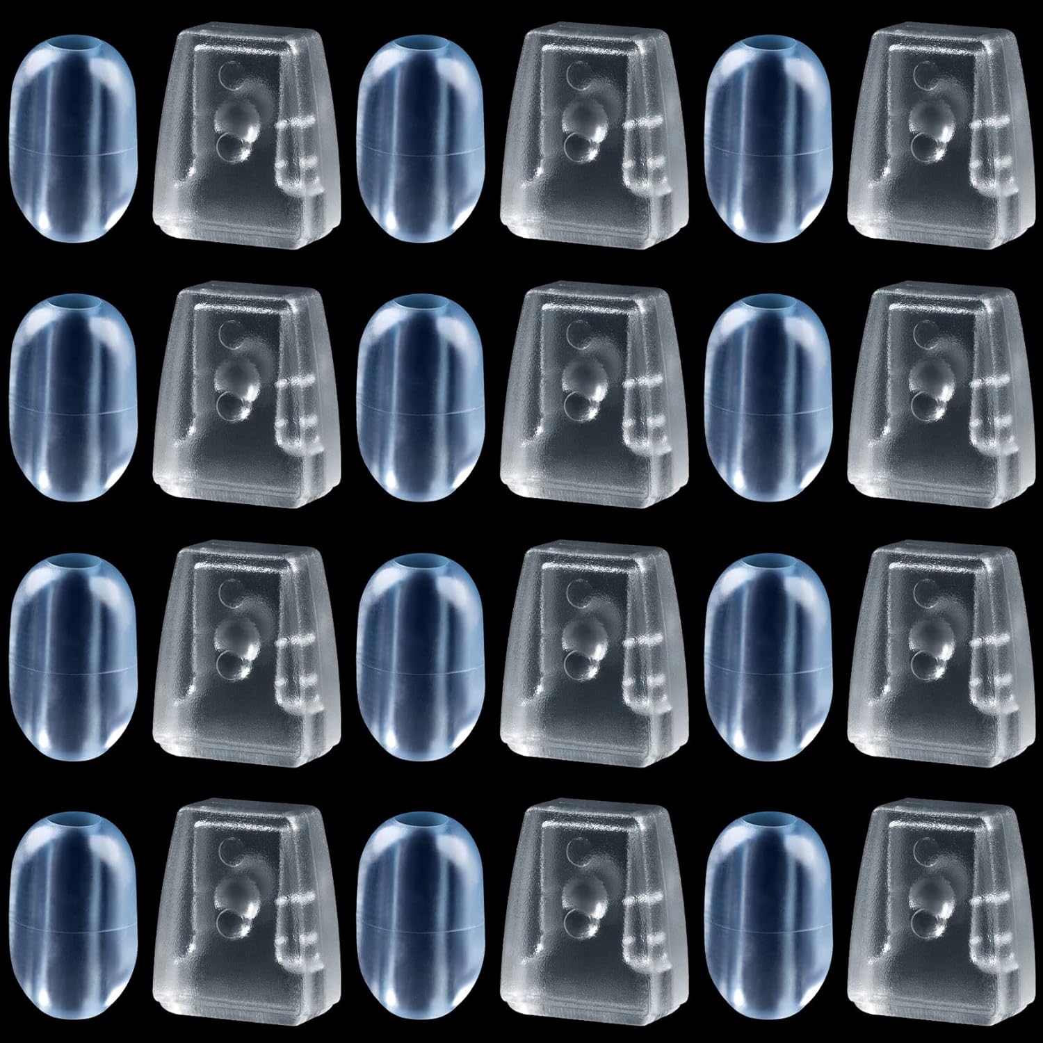 OIIKI 24 patas de goma para fregadero de cocina, incluyendo 12 pies protectores de plástico transparente para fregadero y 12 clips de abrazadera de