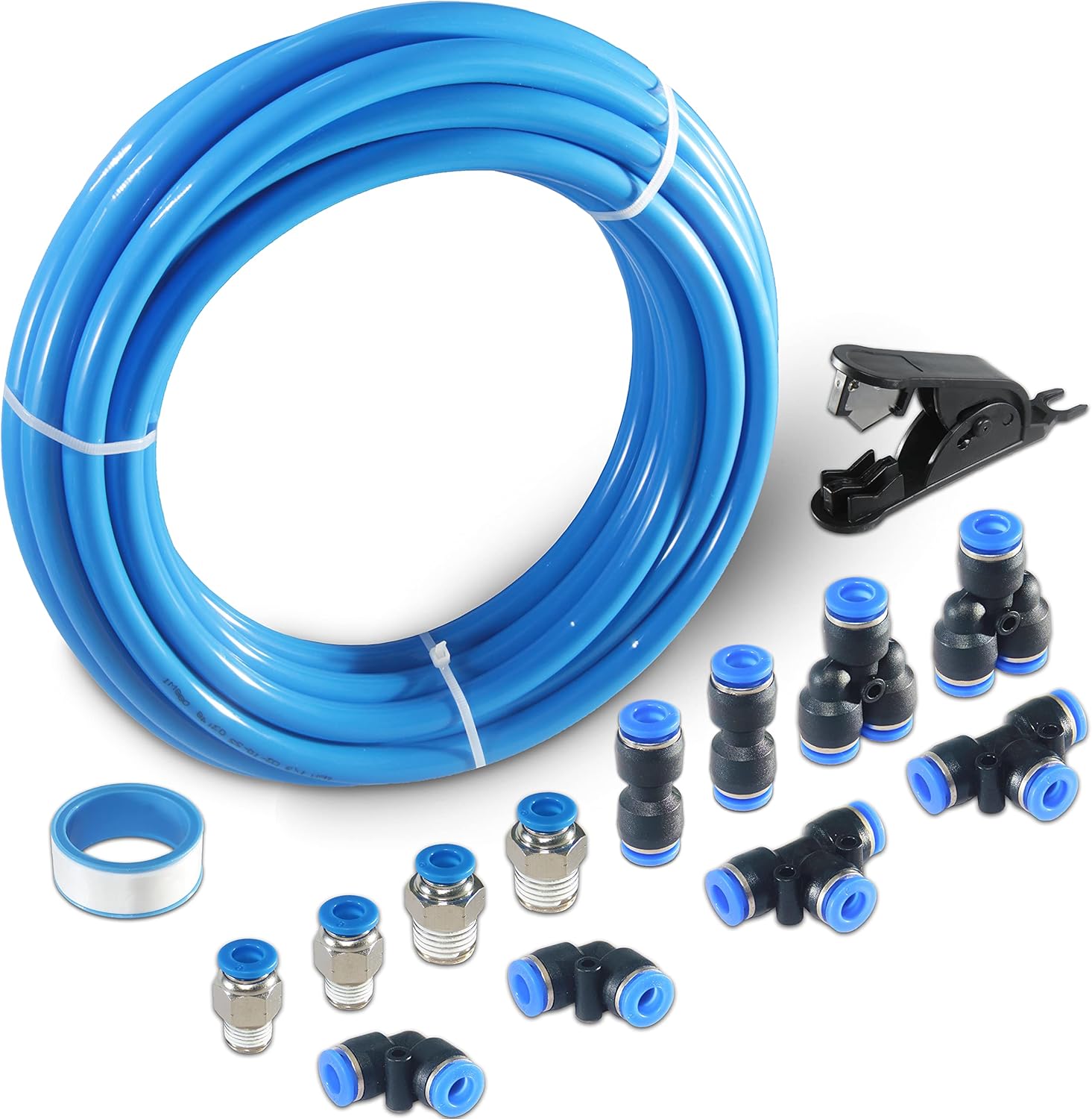 MSAEIQUN Tubo neumático de poliuretano azul PU manguera de aire tubo kit 0.236 in OD 0.157 in ID 32.8 ft 32.8 pies para línea de aire o