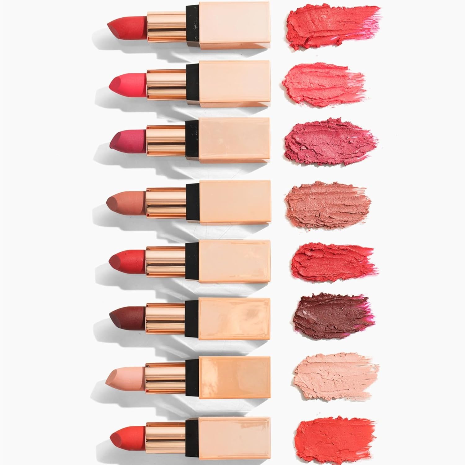 Bossy Cosmetics Lápiz labial vegano mate, de larga duración, hidratante con vitamina E y aceite de semilla de sandía (Badass – Color naranja suave)