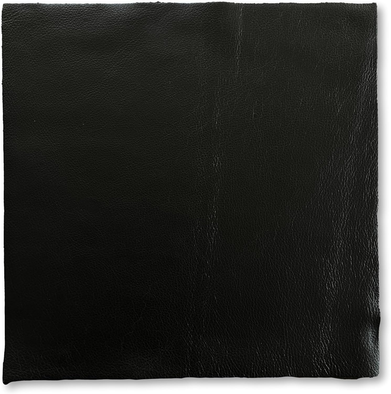 Cuero de vaca de grano natural piezas de cuero precortadas de 12” x 12” (negro, 1 pieza)