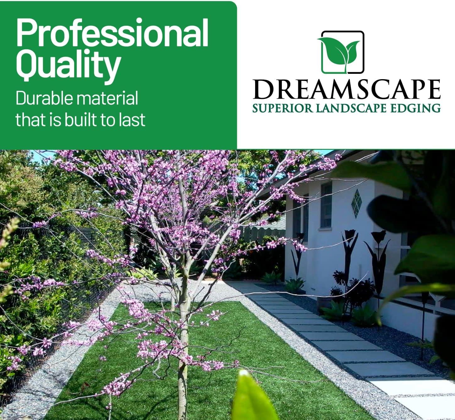 Dreamscape YardEdge – Bordes de aluminio para paisaje, 12 tiras, 6 pies cada una (72 pies en total), pintura Duraflex negra, borde de paisajismo de