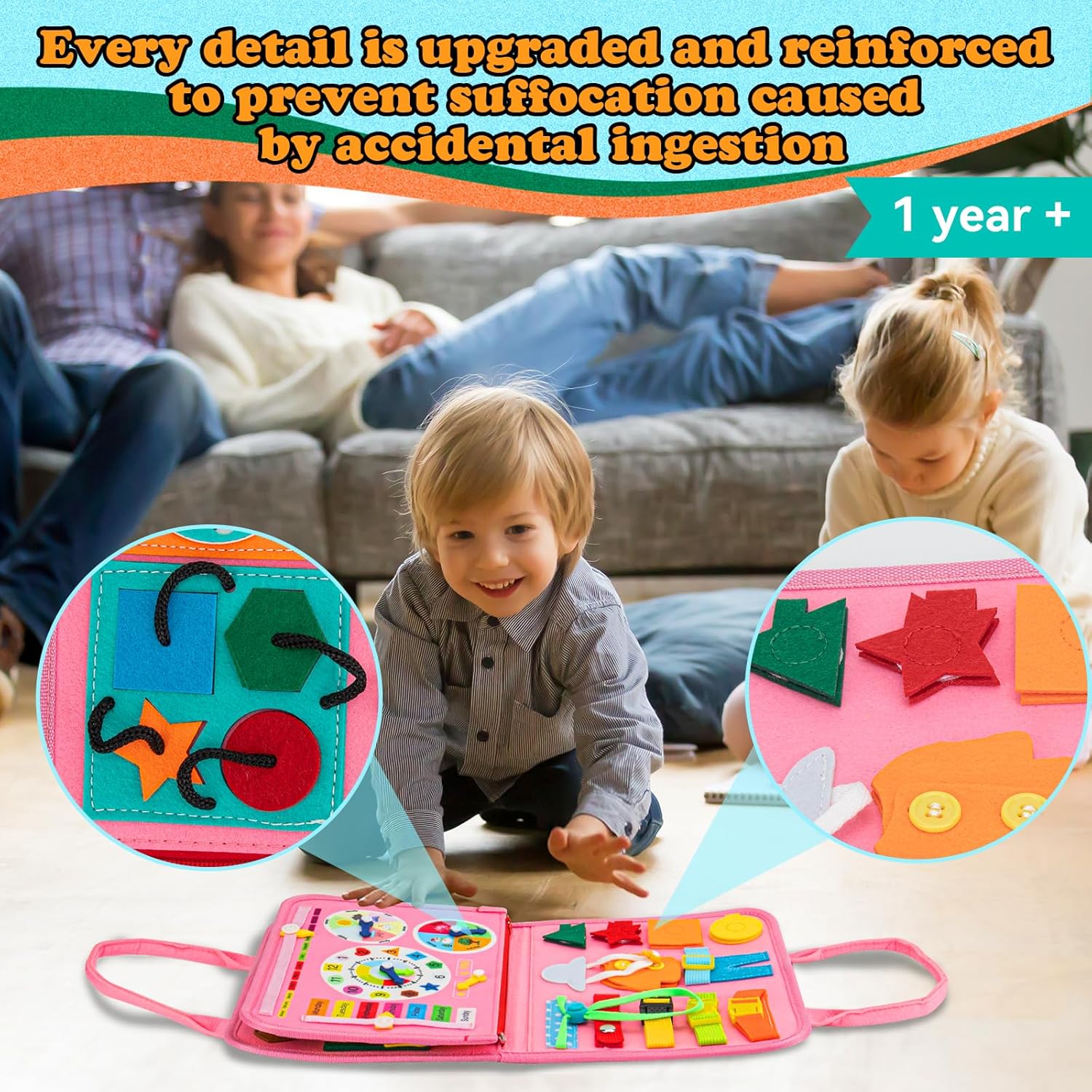 Busy Board – Juguetes Montessori para niños pequeños, actividades en avión, juguetes sensoriales para niños, tablero sensorial educativo para