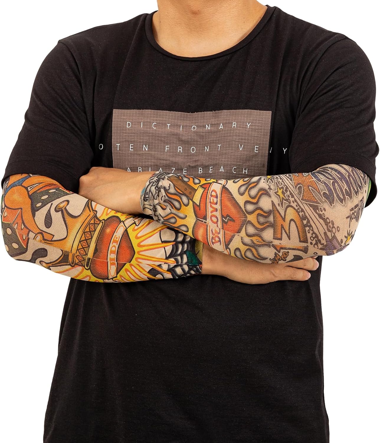 MKYSZLT Mangas de tatuaje para hombres y mujeres, juego de 6 piezas de mangas temporales de tatuaje, fundas de brazo de tatuaje falso, mangas de