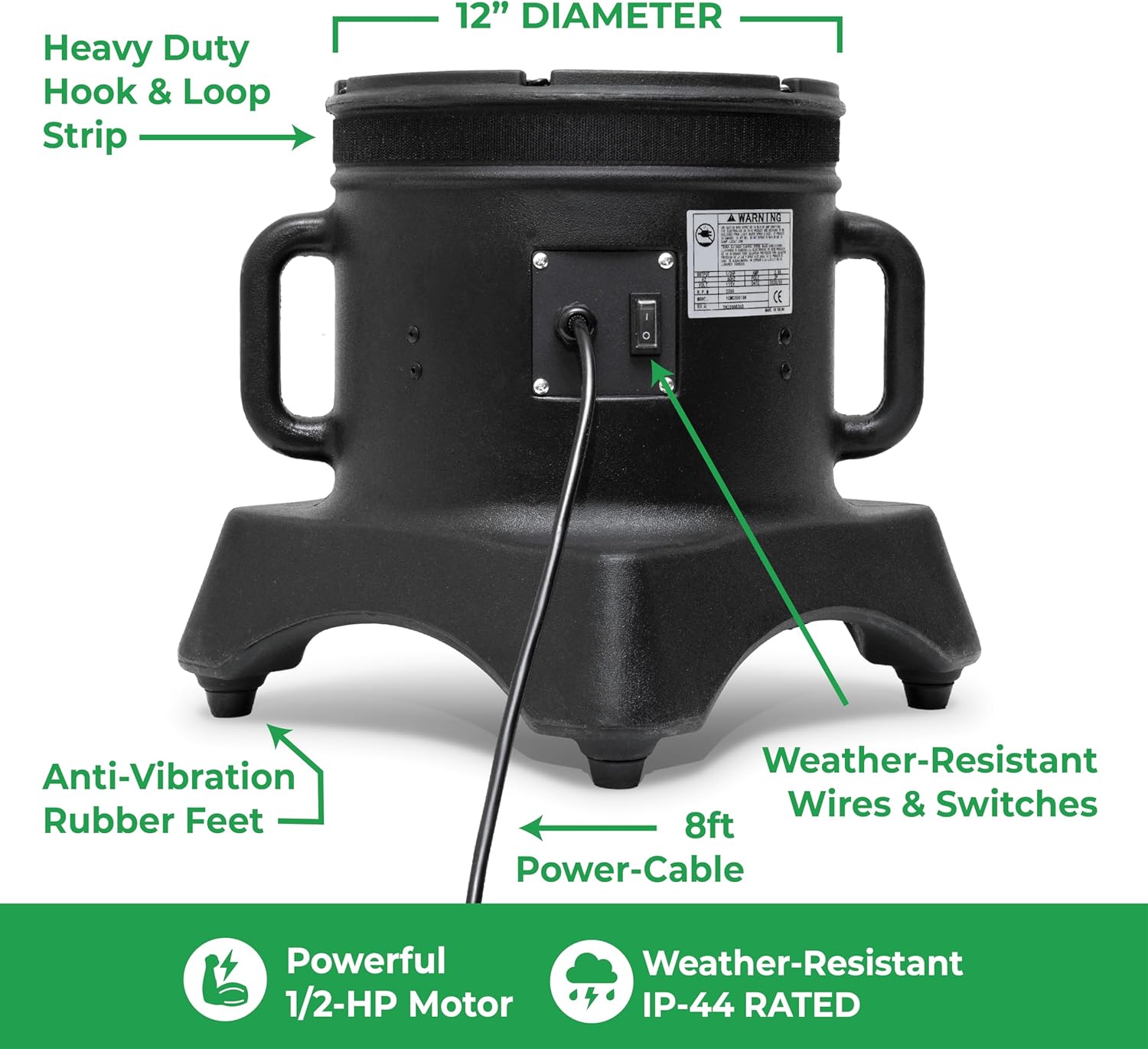 LookOurWay Air Dancers – Tubo inflable para hombre de 12 HP resistente a la intemperie para Sky Dancers (12 pulgadas de diámetro)