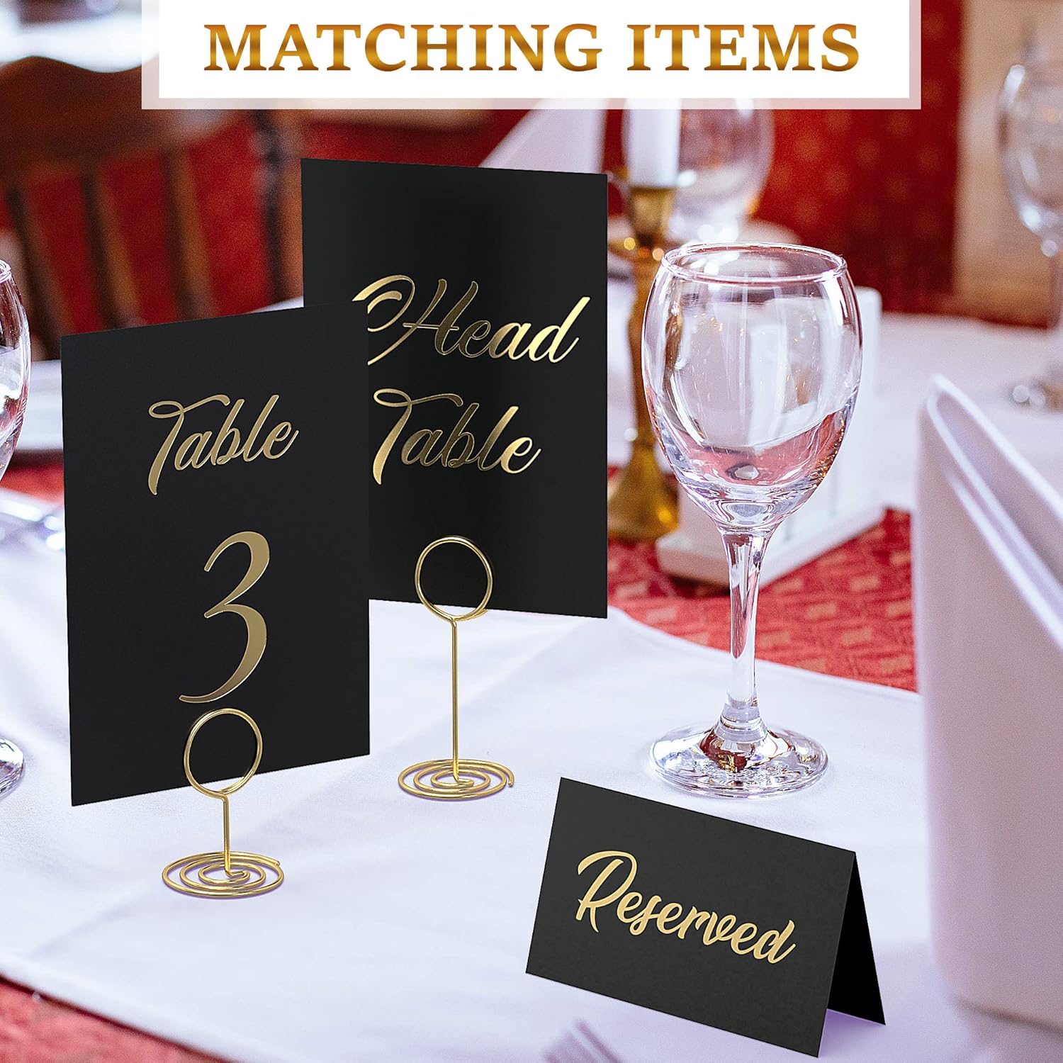 Números de mesa negros y dorados del 1 al 30 para recepción de boda, tarjetas de 4 x 6 con cabeza de lámina dorada y mesa de regalo, elegantes