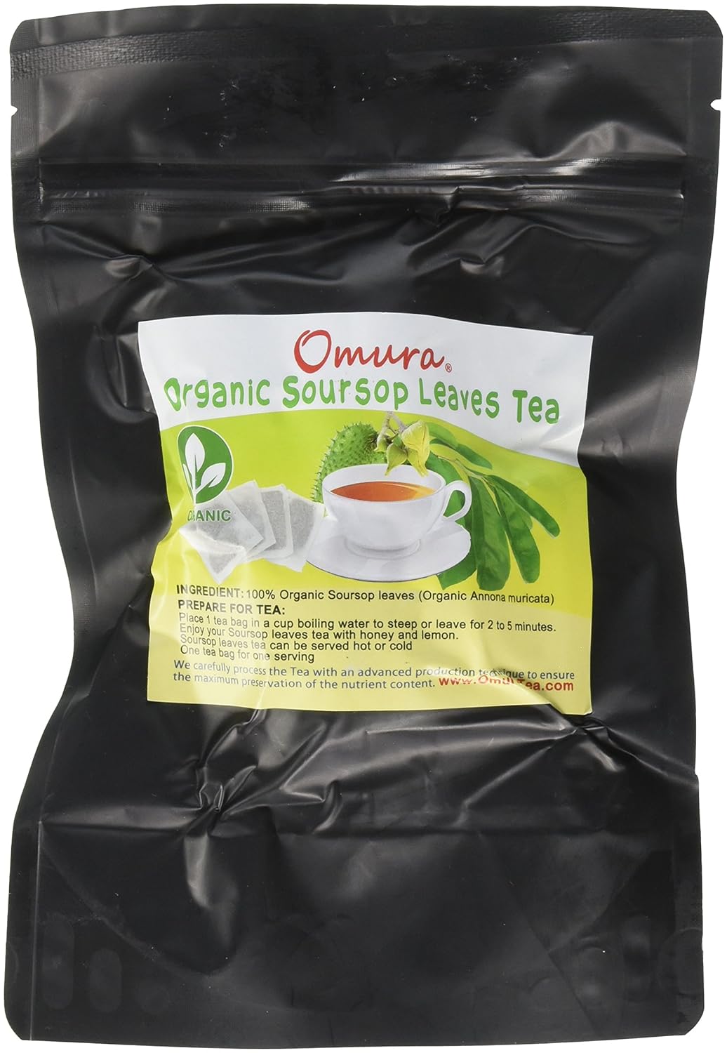 Omura SOURSOP Graviola Guanabana Leaves Tea  25 Bolsas de Té