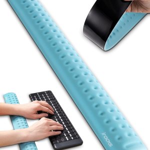 i-Rocks Reposamuñecas para teclado de espuma viscoelástica, reposamuñecas que reduce el dolor para teclado de computadora, base de goma i-Rocks Reposamuñecas para teclado de espuma viscoelástica, reposamuñecas que reduce el dolor para teclado de computadora, base de goma