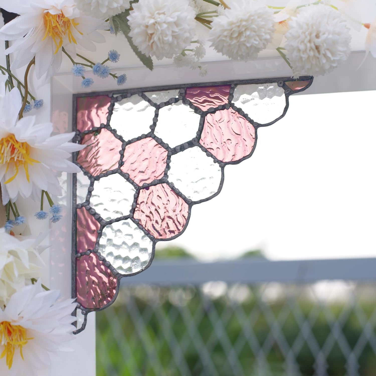 Beehive – Colmena hecha a mano con forma de panal de abeja para colgar en la ventana, paneles de decoración para el hogar, lado izquierdo o derecho,