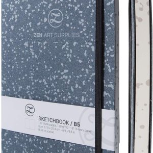 ZenART – Cuaderno de dibujo grande B5 con papel marfil grueso de 120 GSM, sin ácidos, bonito cuaderno de bocetos de tapa dura con encuadernación ZenART – Cuaderno de dibujo grande B5 con papel marfil grueso de 120 GSM, sin ácidos, bonito cuaderno de bocetos de tapa dura con encuadernación