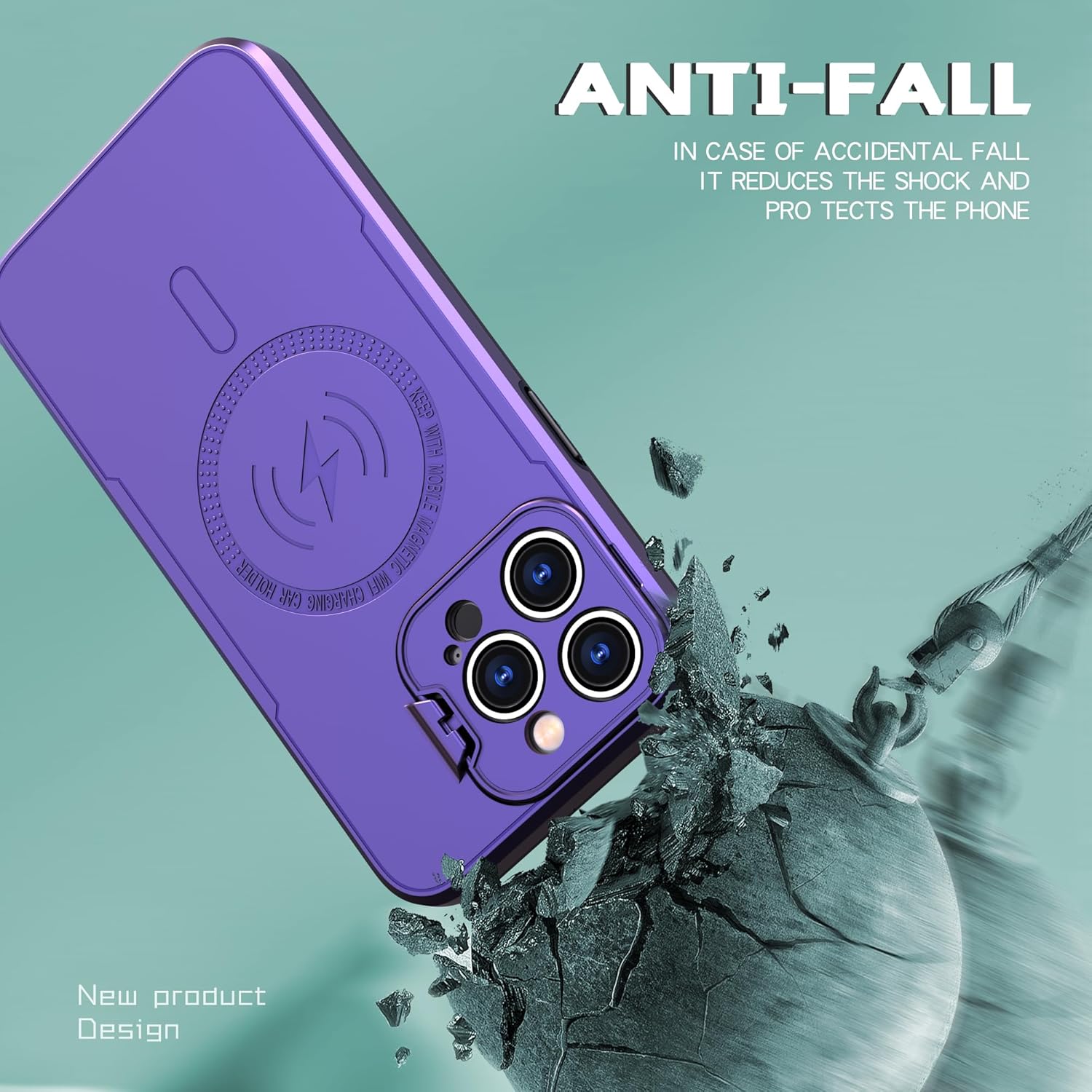 Asuwish Funda de teléfono para iPhone 15 Pro de 6.1 pulgadas con protector de pantalla de vidrio templado Magsafe y soporte delgado, funda rígida