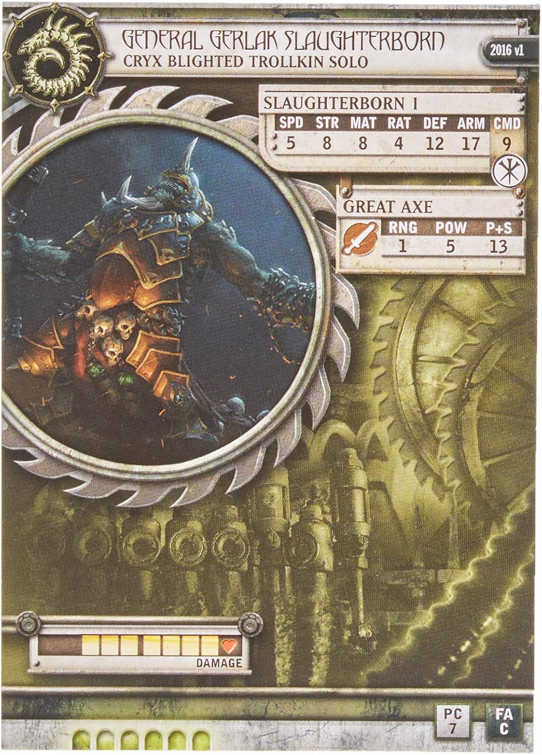 Privateer Press – Warmachine – Cryx General Gerlak Slaughterborn Model Kit