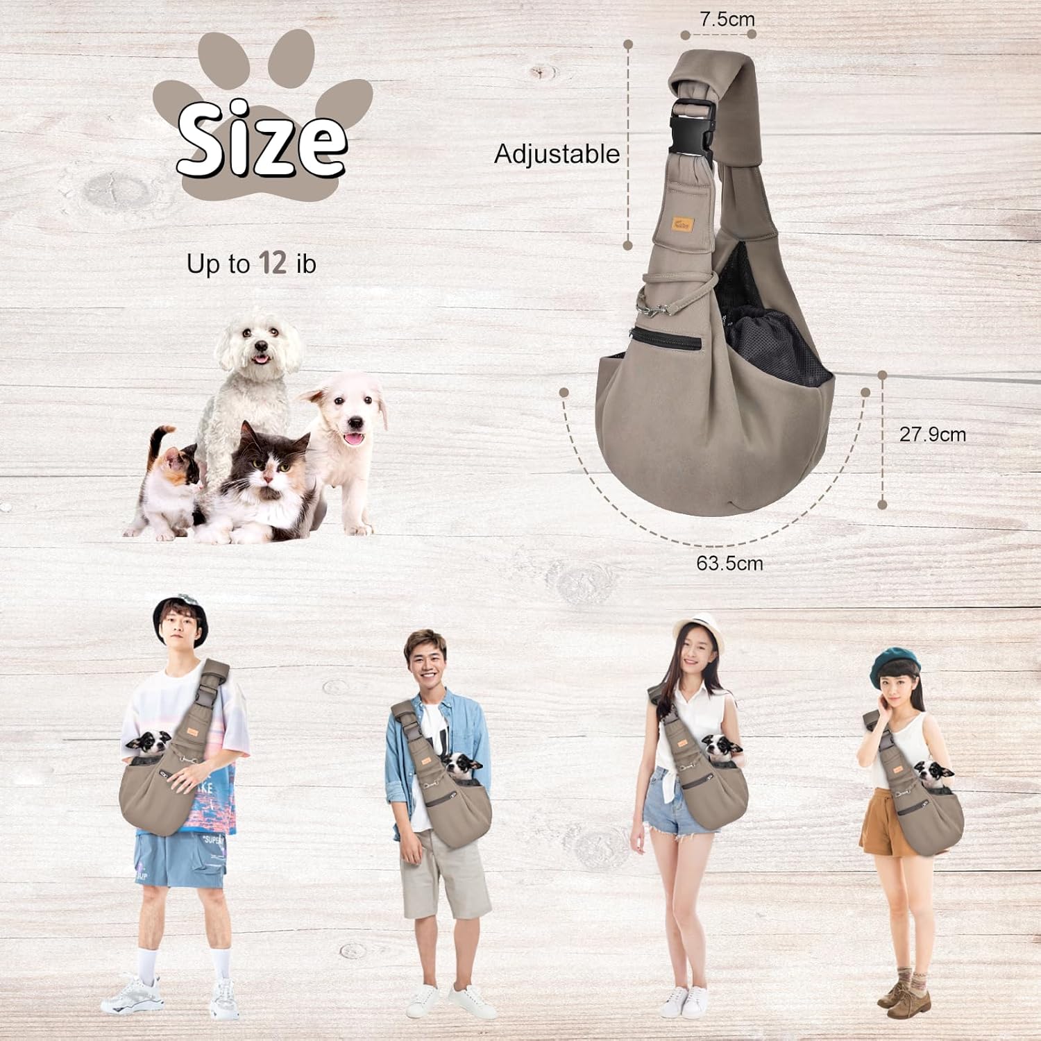 Cuby Transportador para perros y gatos  Bolsa reversible para mascotas manos libres  Bolsa suave y diseño de bolsa  Adecuado para cachorros, perros