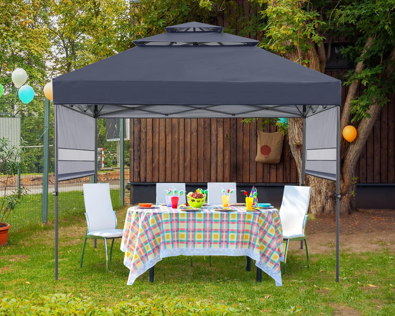 ABCCANOPY toldo de 3niveles con dosel instantáneo, medio toldo dual ajustable