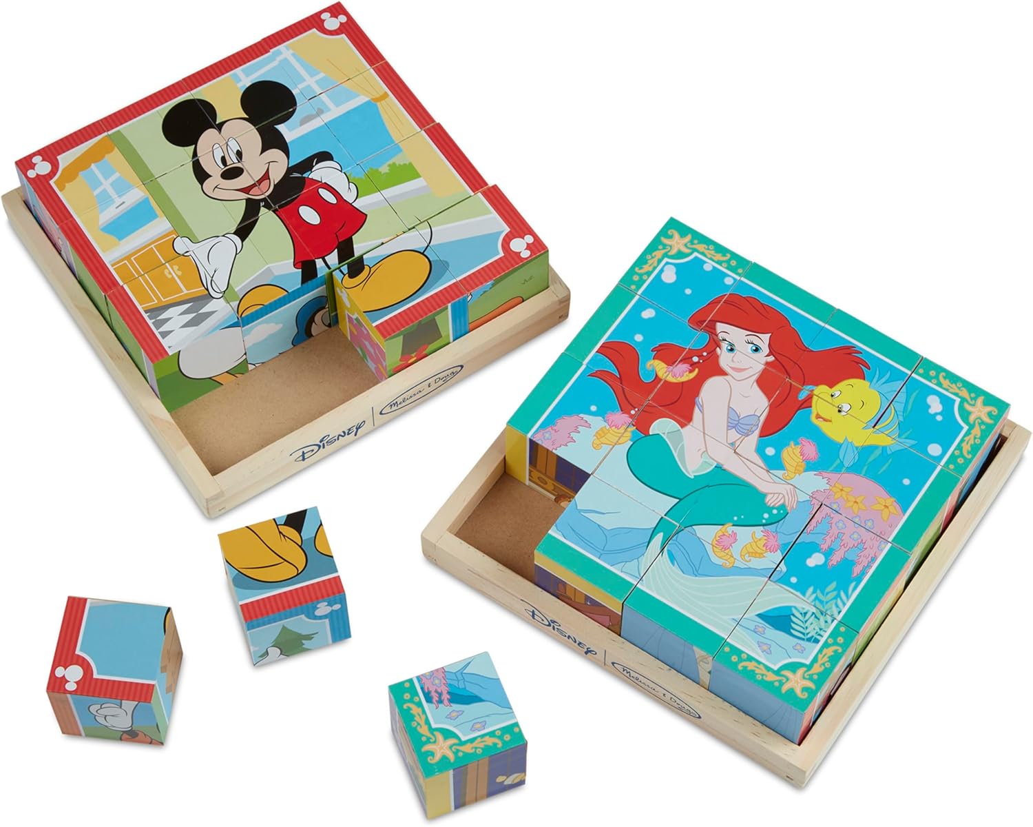 Melissa & Doug Disney Mickey Mouse Rompecabezas de cubo de madera