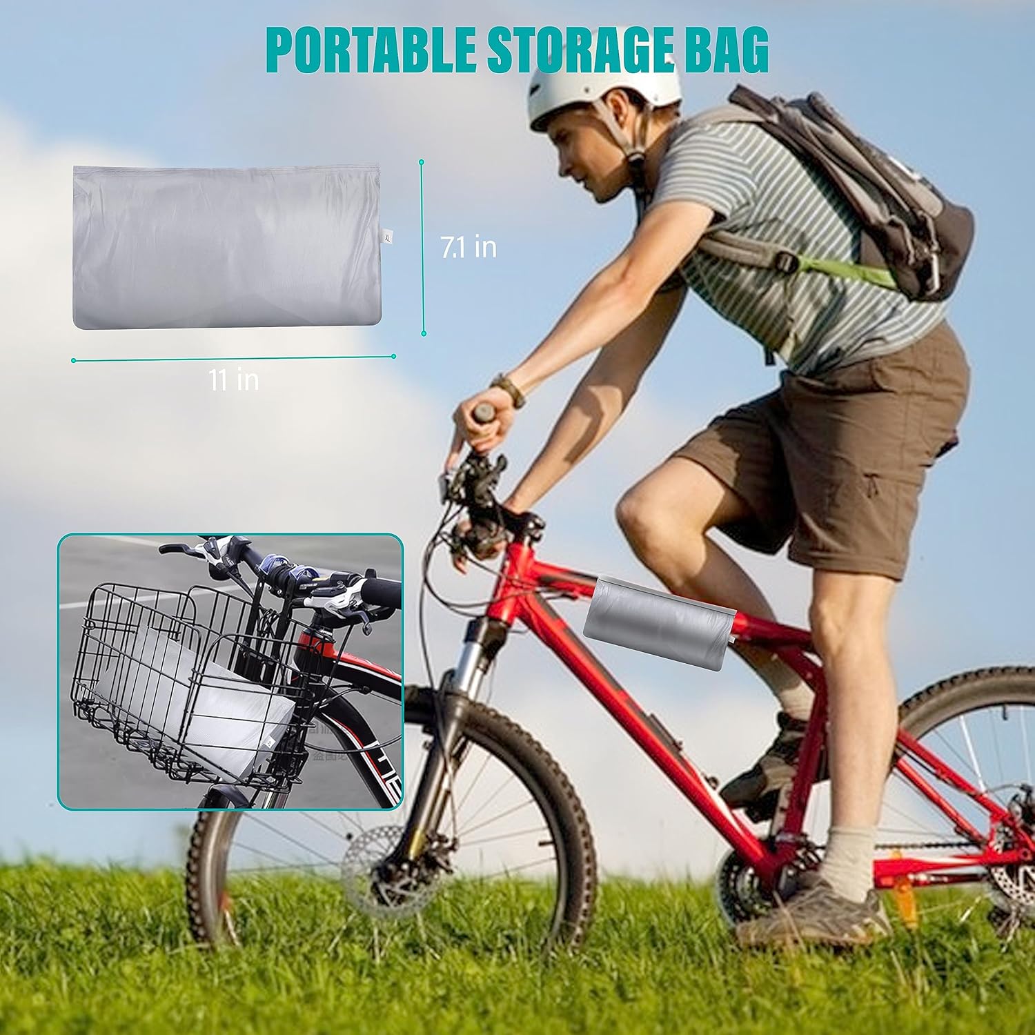 Funda para bicicleta al aire libre, impermeable, resistente al polvo, lluvia, viento, con agujero de bloqueo para bicicleta eléctrica de montaña y