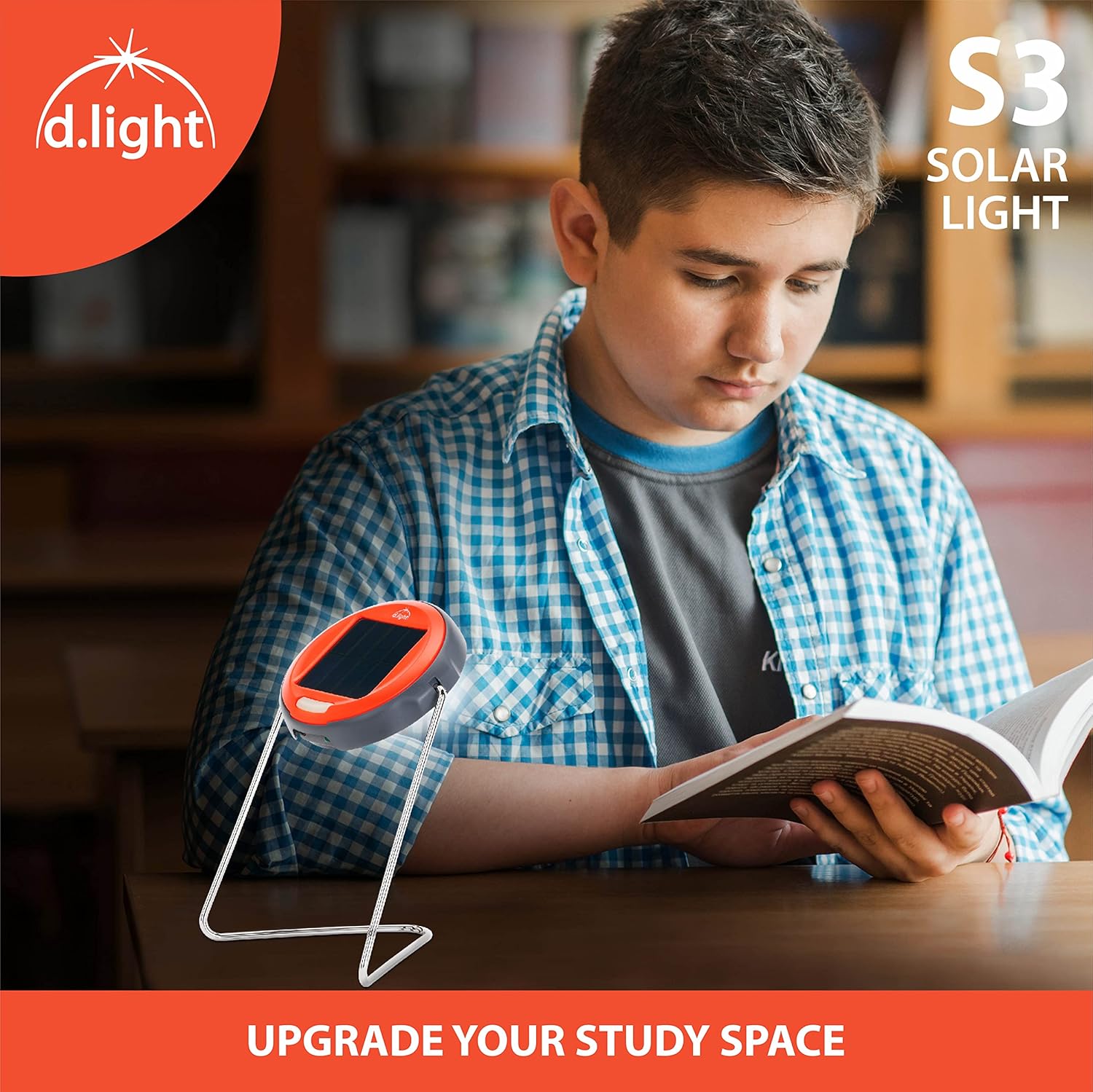 d.Lámpara de escritorio con luz LED S2, lámpara solar recargable