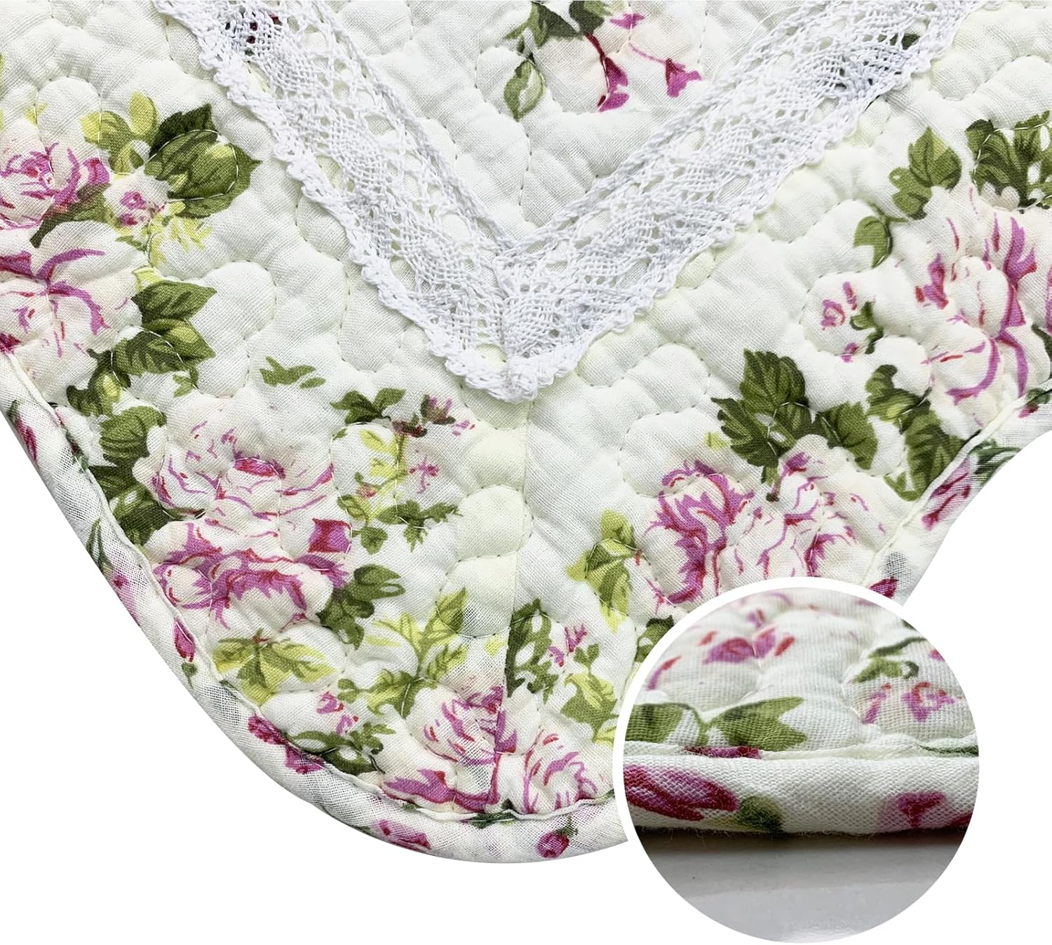 USTIDE Alfombra de algodón natural de 3 x 5 con diseño de flores de rosas, capullos de flores de rosas desgastadas, lavable a máquina, para