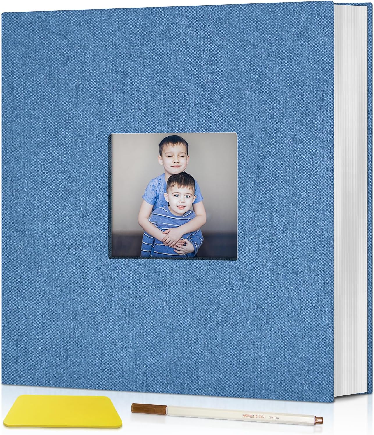 Popotop Álbum de fotos autoadhesivo con ventana de visualización de imágenes, 40 páginas, álbum de recortes para fotos de 4 x 6, 8 x 10, cubierta de