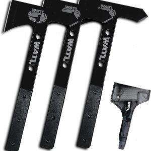 El nuevo y mejorado juego de lanzar Hawk de WATL Competition World Axe Throwing League Tomahawks con funda de nailon para lanzar hacha y asas El nuevo y mejorado juego de lanzar Hawk de WATL Competition World Axe Throwing League Tomahawks con funda de nailon para lanzar hacha y asas